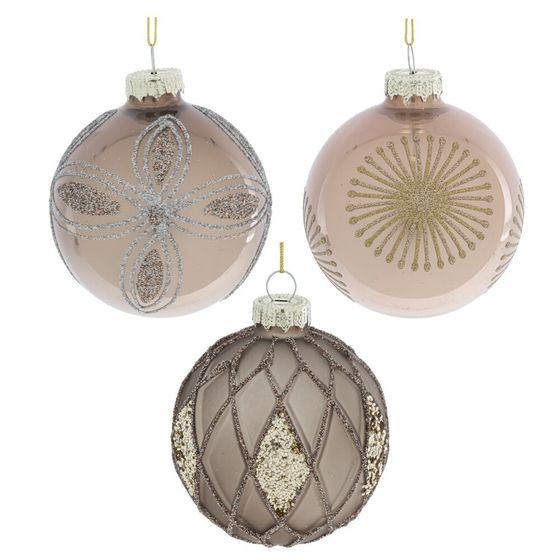 Набор из 12шт Украшение новогоднее &quot;Шар&quot;, D 8 см, L35 W25 H9 см