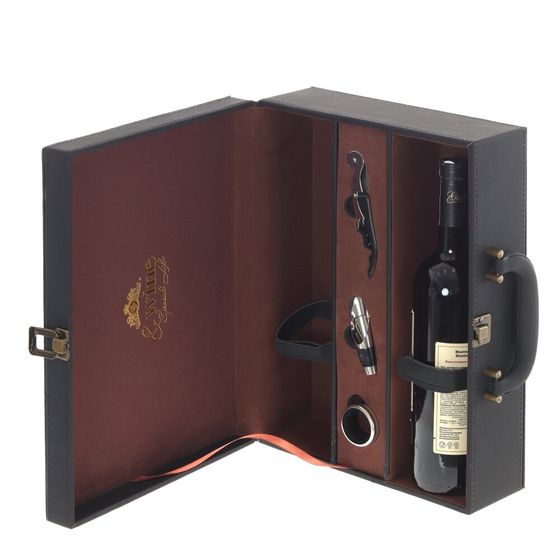 Шкатулка для бутылок с набором сомелье, Д34,5 Ш26,5 В11,5 см