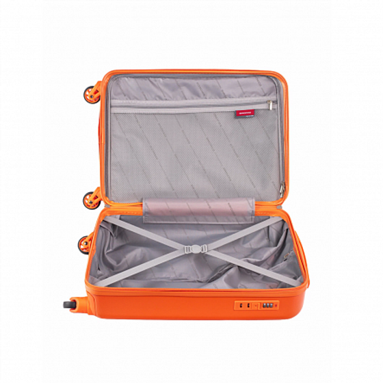 Чемодан SUNSTONE оранжевый L ABS в полоску