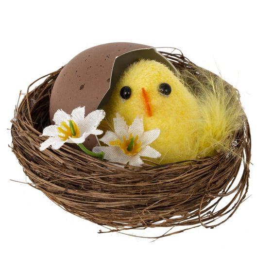 Набор из 2-х изделий декоративных &quot;Гнездо пасхальное&quot;, L15 W8 H7,5 см