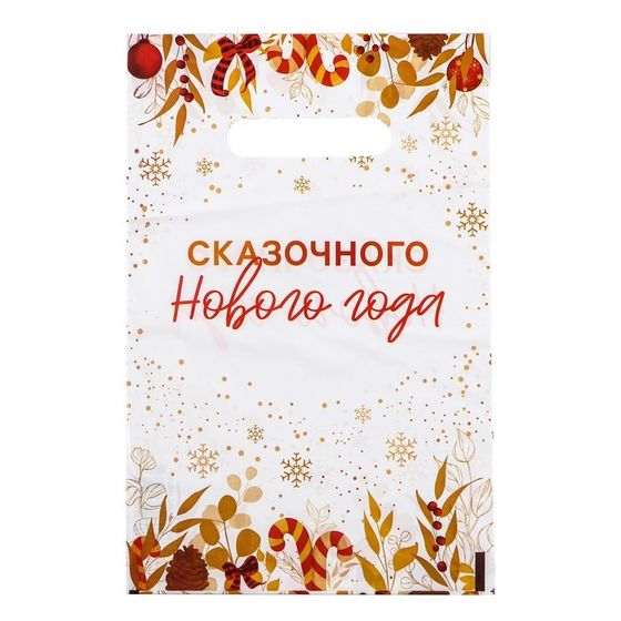 Пакет &quot;Сказочного Нового Года&quot;, полиэтиленовый с вырубной ручкой, 20х30 см, 30 мкм