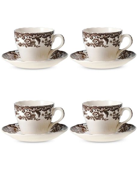 Delamere Teacup &amp; Saucer, Set of 4