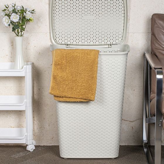 Корзина бельевая MY STYLE кремовая