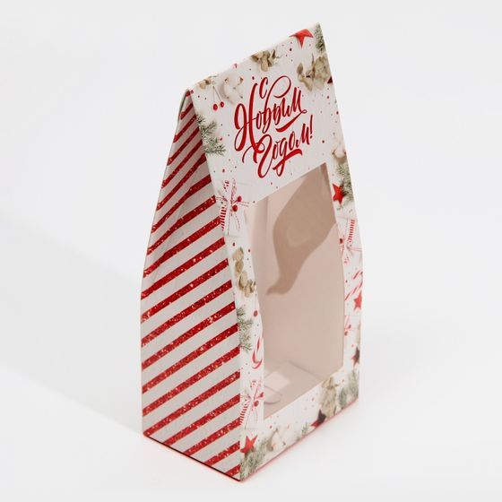 !09 Комплект из 5 штук: Коробка складная «С Новым годом!», 9×19×6 см.