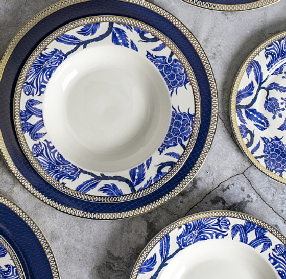 Тарелка суповая BLUE FLOWER 21.8см