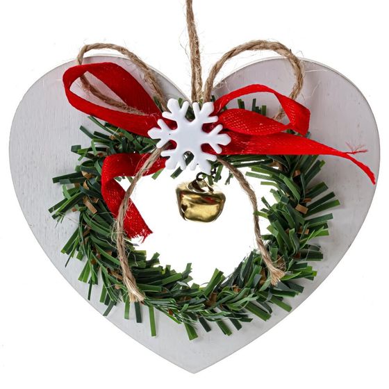 Изделие декоративное подвесное &quot;Сердце/Ёлка/Звезда&quot;, L10,5 W1 H9,5 см, 3в.