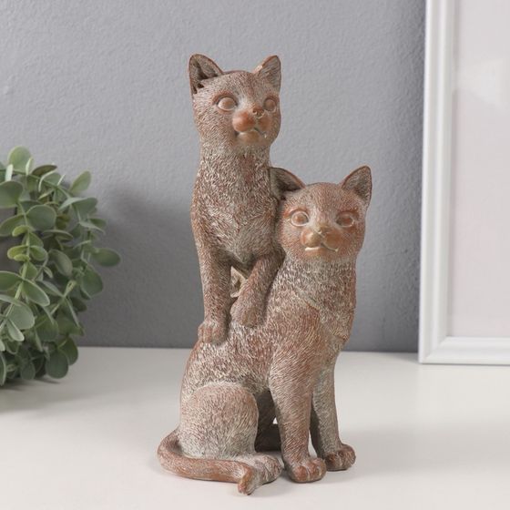 Фигурка полистоун «Две кошечки», беж, 11.5×10.8×22.5 см