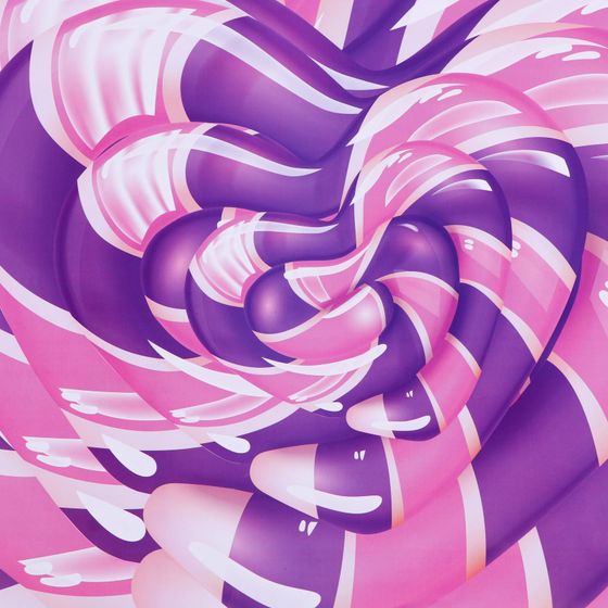 !09 Бумага (набор 2 листа) упаковочная глянцевая, двусторонняя "Лабиринт", розовый, 50 х 70 см.