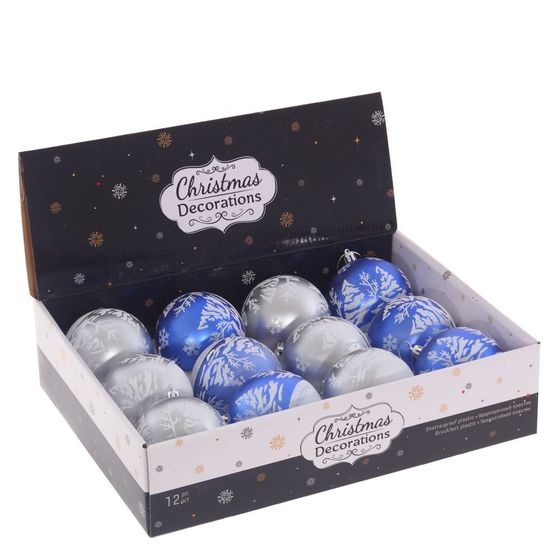Набор из 12шт Украшение новогоднее &quot;Шар&quot;, D 8 см, L35 W27 H8 см