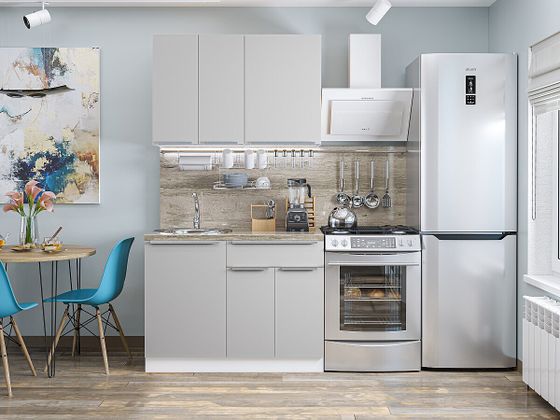 Кухонный гарнитур Фьюжн-05 Silky Light Grey