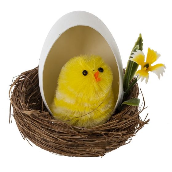 Набор из 6-ти изделий декоративных "Гнездо пасхальное" (6*4,5), L18 W14 H5,5 см