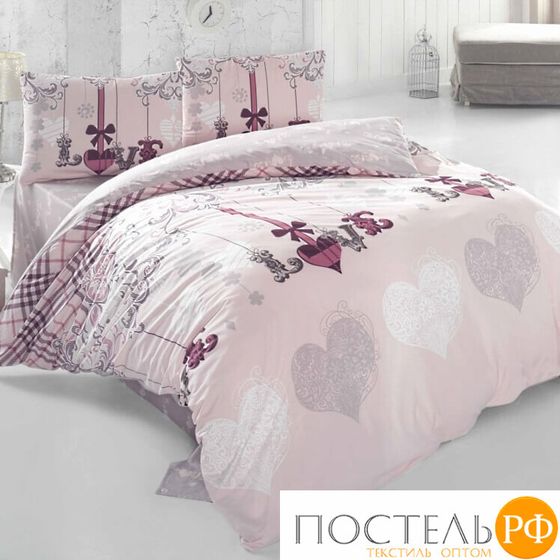 КПБ Irina Home Love Me Pudra ЕВРО ( ранфорс ) 100% хлопок, 120 гр. 240*260,200*220,50*70 (2) (935212)