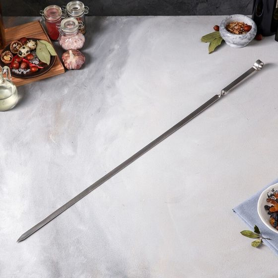 Шампур армянский, 72 см х 2 мм, металлическая ручка, рабочая часть 60 см