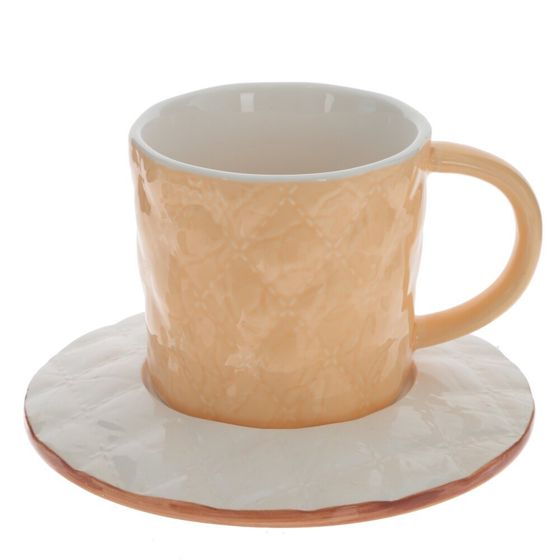 Кружка с блюдцем, 250 мл, L14 W14 H9 см, дизайн микс