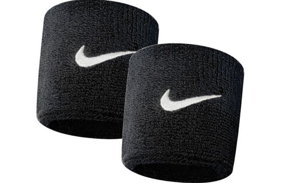 Nike Tennis Basketball Fitness Wristbands Breathable Protective Black Cotton Basic Protective