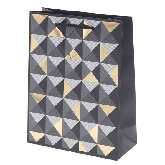 Пакет подарочный (бумага 210г/м2, (блок микс 12шт), L18 W8 H23,5 см, 4в.