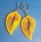 !Брелок 2 штуки "Листик" цвет желтый