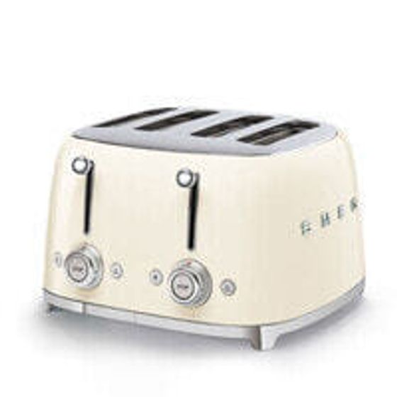 SMEG 50&#39;s Style Toaster TSF03CREU Cream - 4 slice(s) - Cream - Steel - Buttons - Level - Rotary - 50&#39;s Style - 2000 W