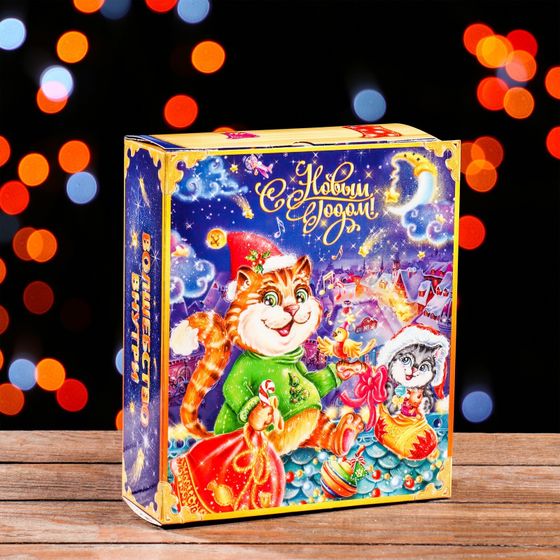 !09 Подарочная коробка "Книга с котом" 19 х 6,5 х 22 см