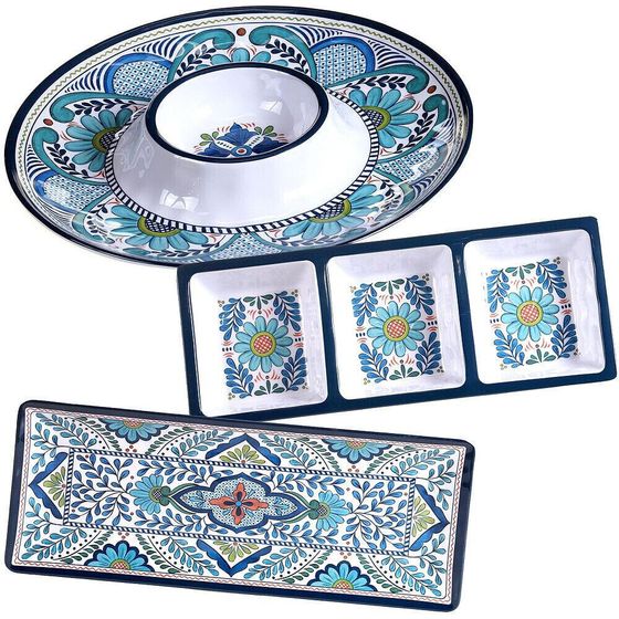 Talavera 3-Pc. Melamine Hostess Set