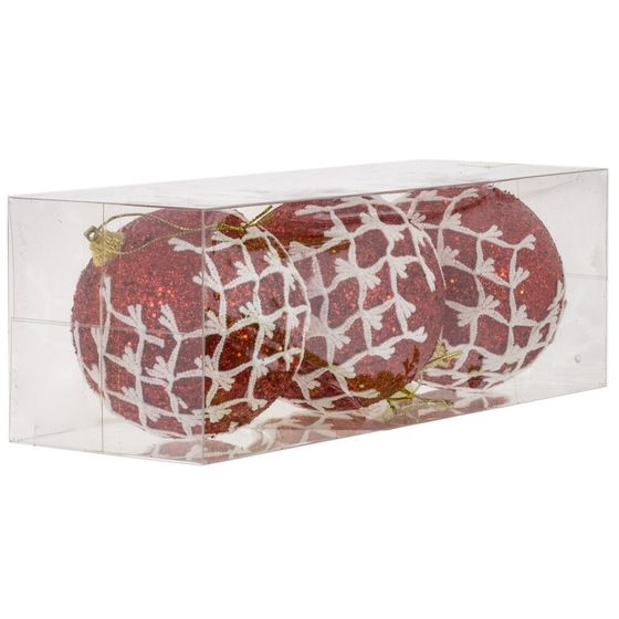 Набор из 3шт Украшение новогоднее &quot;Шар&quot;, D 8 см, L23,5 W8 H8 см