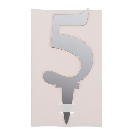 Топпер «5», акрил, цвета МИКС
