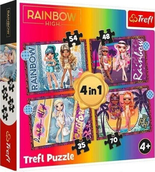 Trefl PUZZLE 4W1 TREFL LOL MODNE LALECZKI PUD