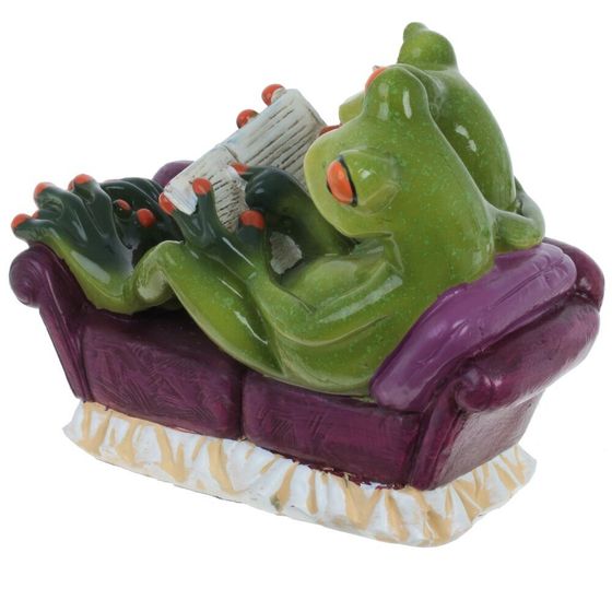 Фигурка декоративная &quot;Лягушки на диване&quot;, Д15 Ш8 В10 см