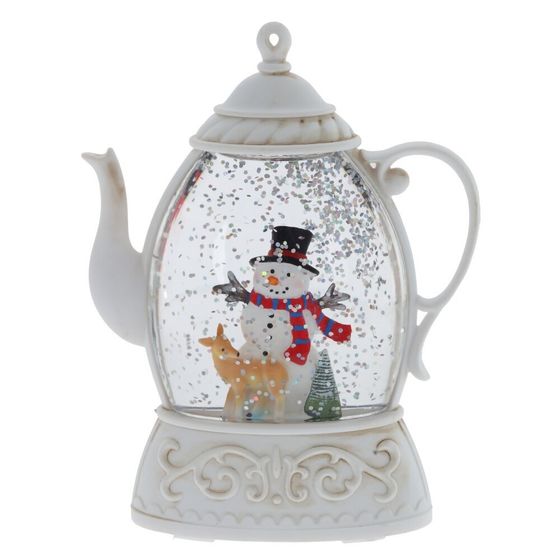 Изделие декоративное &quot;Снеговик в чайнике&quot; (подсвет, 2xAAA, н/п), L10,5 W4 H13,5 см