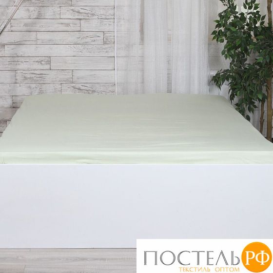 505034/04 Простынь на резинке 180*200*25 Mona Liza сатин green