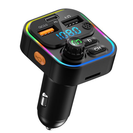 Автомобильный FM-модулятор ACV FMT-130B черный BT 2xUSB Type-C RGB