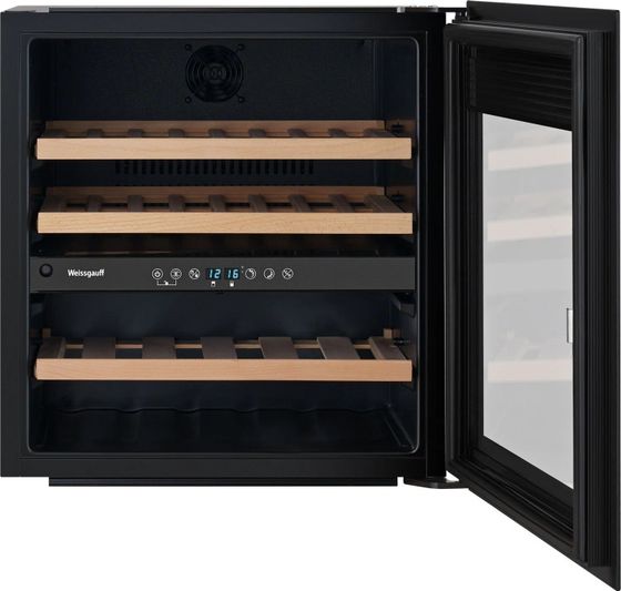 Винный шкаф Weissgauff WWCI-36 DB Dual Zone черный однокамерный (встаиваемый)