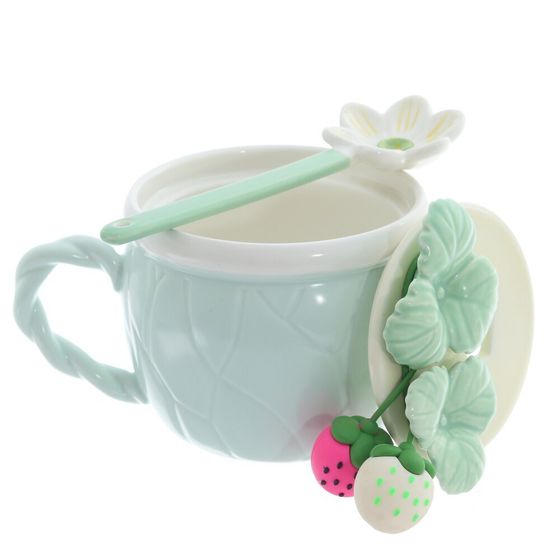 Кружка с крышкой и ложкой, 330 мл, L14 W10 H13 см, 2в.