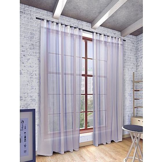 !09 Тюль "Мери" однотонная 300*280 см., цвет голубой , шторная лента