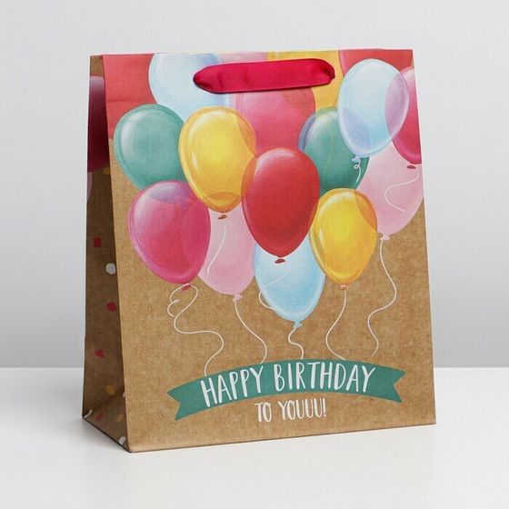 !НАБОР 4 ШТУКИ - Пакет крафтовый вертикальный HB to you, ML 23 × 27 × 11.5 см