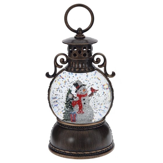 Изделие декоративное &quot;Фонарь&quot; (подсвет, муз, вьюга, 3хААА н/п +USB), D 10 см, L11 W11 H24 см
