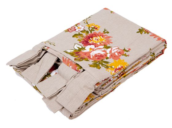 !09 Штора "Флауэрс" 160x260 см. мультиколор хлопок на петлях