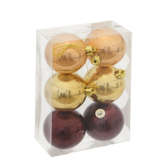 Набор из 6шт Украшение новогоднее &quot;Шар&quot;, D 6 см, L17,5 W6 H11,5 см