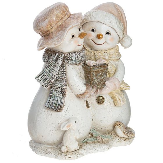 Фигурка декоративная "Снеговики", L10,5 W6,5 H12,5 см