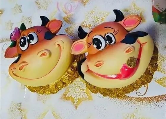 !Шкатулка &quot;Корова&quot; 10*9*6 см., дизайн микс.