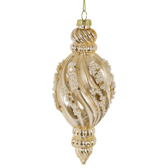 Украшение новогоднее "Капля спиралевидная", L7 W7 H17,5 см