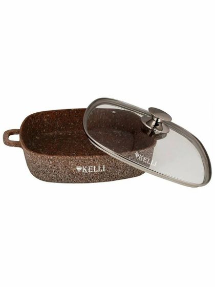 Сотейник Kelli KL-4059-28 4.5л стек.кр коричневый