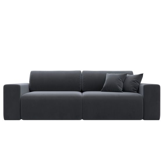 Прямой диван «Лига 036 Классик», механизм еврокнижка, НПБ, велюр, цвет серый