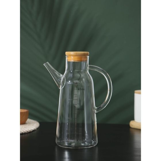 Бутылка стеклянная для соуса и масла с мерной шкалой BellaTenero «Эко», 750 мл, 16×8,5×22 см