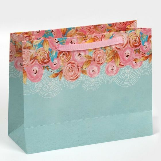 !НАБОР 2 ШТУКИ - Пакет подарочный ламинированный «Нежность», 22 × 17.5 × 8 см.