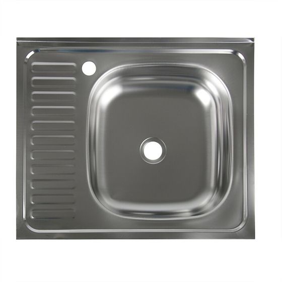 Мойка кухонная &quot;Владикс&quot;, накладная, без сифона, 60х50 см, правая, нержавеющая сталь 0.4 мм