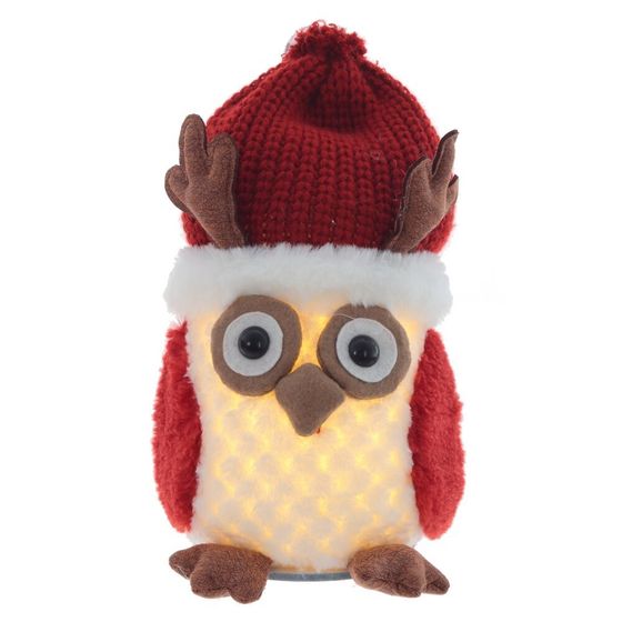 Игрушка набивная &quot;Сова&quot;  с подсветкой (2хААА н/п), L13 W13 H24 см