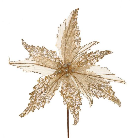 Цветок искусственный &quot;Пуансеттия&quot;, L36 W32 H44 см