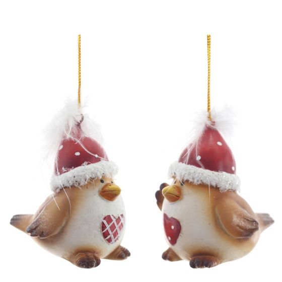 Фигурка декоративная подвесная "Птичка",   L5 W5,5 H6,5 см, 2в.