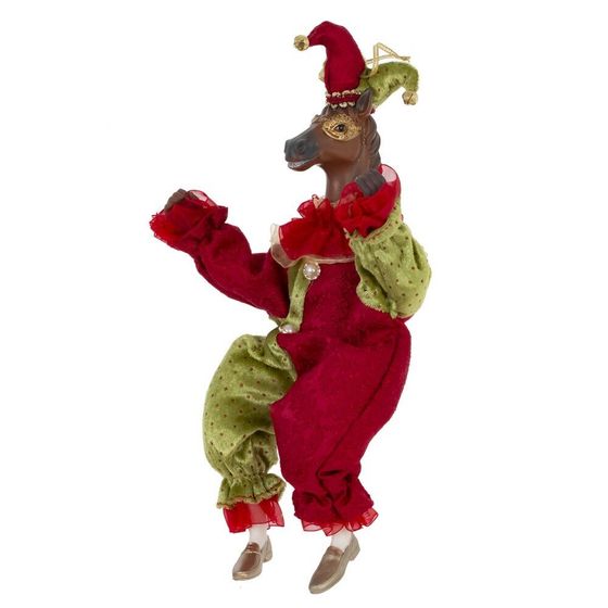 Игрушка набивная подвес &quot;Лошадь-клоун&quot;, L16 W9 H36/24 см